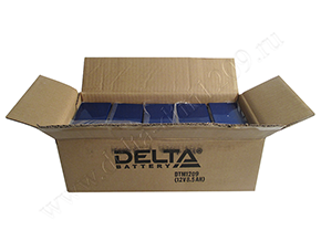 Открытая коробка с аккумуляторами Delta DTM 1209